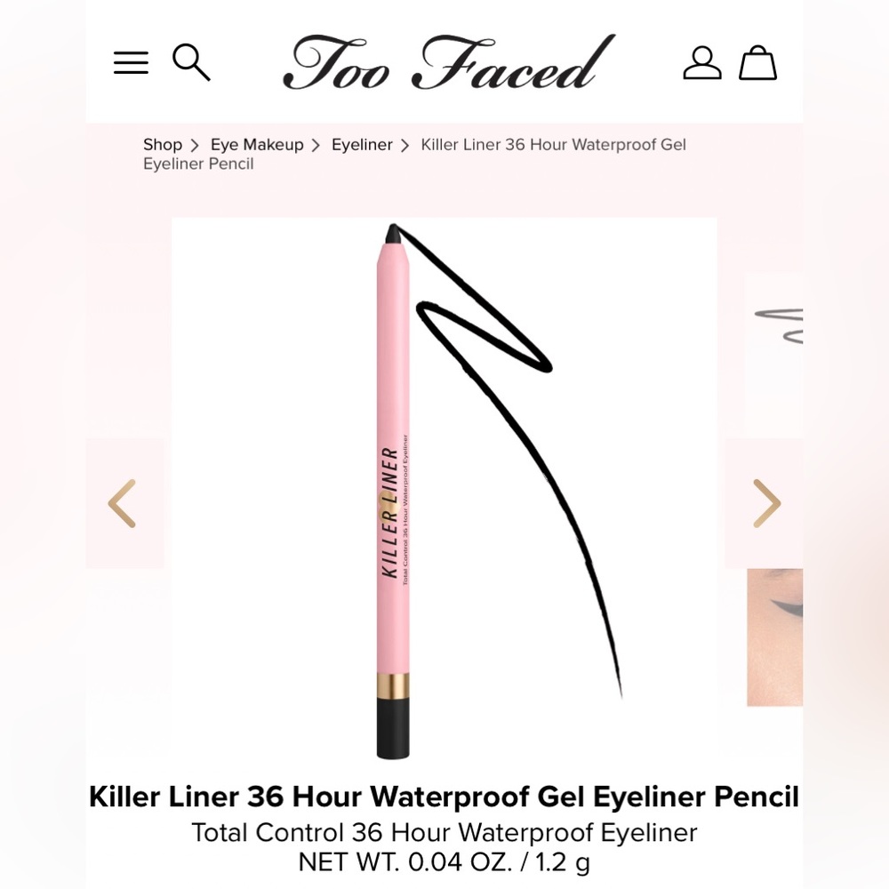 Killer Liner 36 Hour Waterproof Gel Eyeliner Pencil by Too Faced